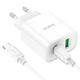 Швидкий зарядний пристрій hoco. C80A Plus Rapido з виходами USB 18W та Type C 20W, включаючи кабель Type C на Type C - зображення 4
