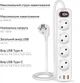 Сетевой фильтр-удлинитель RZTK Power Strip 4+2 USB-A (QC 3.0)+USB-С (PD20W) White - изображение 5