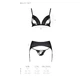 Комплект екошкіри Passion Miley Set black L/XL: трусики, бюстгальтер, пояс для панчіх - зображення 5