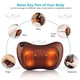 Масажна подушка Massage pillow на 4 ролики з підігрівом для шиї та спини роликовий масажер для тіла в авто - зображення 5