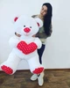 Плюшевый мишка с сердцем BigBears 130 см. Белый - изображение 1