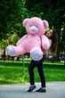Ведмедик плюшевий сидячий BigBears 160 см. Рожевий КІ-171-0123 - зображення 1
