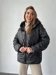 Стеганая женская куртка с капюшоном K&ML oversize ( 42 - 48 ) Черный ( 02 - 01 ) - изображение 1