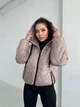 Стеганая женская куртка с капюшоном K&ML oversize ( 42 - 48 ) Бежевый ( 02 - 02 ) - изображение 2