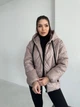 Стеганая женская куртка с капюшоном K&ML oversize ( 42 - 48 ) Бежевый ( 02 - 02 ) - изображение 4