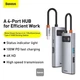 USB-хаб адаптер Baseus Metal Gleam Series 4в1 Multifunctional (Type-C, HDMI, USB 3.0, USB 2.0) - Серый - изображение 4