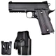 Детский пистолет на пульках "Colt 1911 Rail" Galaxy G25+ металл черный с кобурой - изображение 3
