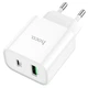 Сетевое зарядное устройство Hoco C80A Plus USB / Type-C PD QC 20W 3A белое - изображение 1