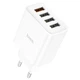 Сетевое зарядное устройство Hoco C102A, 4 USB, QC, 18W, белое - изображение 1