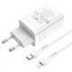 Мережевий зарядний пристрій Hoco N23, 2 Type-C, PD 45W, білий, кабель Type-C to Lightning - зображення 2