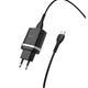 Мережевий зарядний пристрій Hoco C12Q USB QC 18W 3A чорне + кабель USB to Type-C 1m - зображення 1