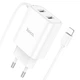 Мережевий зарядний пристрій Hoco C103A, 2 USB, білий, з кабелем Lightning - зображення 3