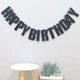 Флажки Бумажные HAPPY BIRTHDAY Черный - изображение 3