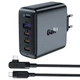 Сетевое зарядное устройство Acefast A37 адаптер 3xUSB-C + USB-A + кабель USB-C to USB-C 100w (Black) - изображение 1