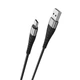 Кабель BOROFONE BX32 USB to Type-C 2.4A, 1m, nylon, aluminum+TPE connectors, Black (6931474710451) - изображение 3