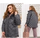 Стильна коротка куртка ST-Style 12429 62-64 Сіра - изображение 4