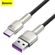 Кабель Baseus Cafule Series Metal USB to Type-C (66 Вт, 6А, 1 метр, тканинне обплетення) - Чорний - зображення 1