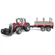 Спецтехніка Bruder трактор Massey Ferguson 7480 з навантажувачем і лісовим причепом 1:16 (02046) - зображення 1
