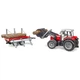 Спецтехніка Bruder трактор Massey Ferguson 7480 з навантажувачем і лісовим причепом 1:16 (02046) - зображення 4