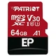 Карта памяти MicroSDXC 64GB UHS-I/U3 Class 10 Patriot EP A1 R90/W80MB/s + SD-adapter (PEF64GEP31MCX) - изображение 1
