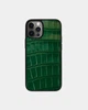 Зелений Kartell чохол зі шкіри крокодила для iPhone 12 Pro - зображення 1