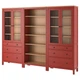 Книжкова шафа IKEA HEMNES 270x197 см червона морилка/світло-коричнева морилка (894.947.29) - изображение 1