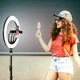 Кольцевая лампа для селфи со штативом Ring Light R14Tripod-36см кольцевой свет с тремя держателями телефона, пультом и сумкой - изображение 9