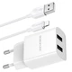 Сетевое зарядное (СЗУ) Borofone BA53A Powerway (2USB/2.1A) + MicroUSB Белый - изображение 2