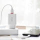 Універсальний мереживний Зарядний Пристрій Borofone BA21A Long journey QC3.0 1USB/3A + кабель MicroUSB /White - зображення 4