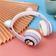 Детские беспроводные bluetooth наушники Cat STN-23M с кошачьими ушками и LED RGB подсветкой Фиолетовые - изображение 2