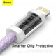 Кабель для айфону BASEUS Dynamic Series Fast Charging Data Cable Швидка зарядка Type-C to Lightning 2m, 20W Purple (CALD000105) - зображення 14