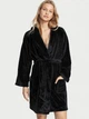 Затишний плюшевий чорний халат Victoria`s Secret ( XS /S) - зображення 2
