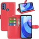 Чехол IETP для Motorola Moto E20 / E40 книжка кожа PU с визитницей красный - изображение 1