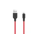 Кабель HOCO X21 USB to iP 2A, 1m, silicone, TPE connectors, Black+Red - зображення 1