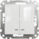 2-клавишный выключатель с синей LED подсветкой Schneider Electric Sedna Design Белый (SDD111105L) - изображение 3
