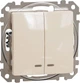 2-клавишный выключатель с синей LED подсветкой Schneider Electric Sedna Design Бежевый (SDD112105L) - изображение 1