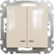 2-клавишный выключатель с синей LED подсветкой Schneider Electric Sedna Design Бежевый (SDD112105L) - изображение 3
