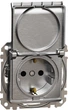 Розетка с заземлением со шторками и крышкой Schneider Electric Sedna Design Матовый алюминий (SDD170024) - изображение 1