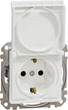 Розетка с заземлением со шторками и крышкой Schneider Electric Sedna Design Белый (SDD111024) - изображение 1