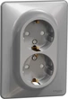 Двойная розетка 2P + E с заземляющим контактом Schneider Electric Sedna Design Алюминий (SDD313221) - изображение 1