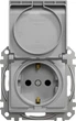 Розетка с заземлением со шторками и крышкой Schneider Electric Sedna Design Алюминий (SDD113024) - изображение 3