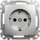 Розетка с заземлением и со шторками Schneider Electric Sedna Design Матовый алюминий (SDD170022) - изображение 3