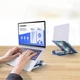 Подставка для ноутбука VHG S65 складная поворотная 360⁰C с вентилятором Rotatable Laptop Stand Silver - изображение 10