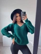 Fashions • Светр жіночий з вирізом Лаура Fashions 44-50 пляшка (217/а-нс) - зображення 1