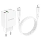Сетевое зарядное устройство Borofone BA69A 1USB/1Type-C, QC/PD, 20W, 3A адаптер с Lightning кабелем - изображение 5