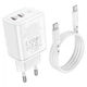 Сетевое зарядное устройство BOROFONE BN9 2Type-C, QC/PD, 35W, 3A адаптер с Type-C кабелем - изображение 7