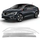 Полная окантовка стекол (Sedan, 12 шт, нерж.) Carmos - Турецкая сталь для Renault Megane IV 2016-2025 гг - изображение 2