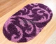 Пушистый прикроватный коврик Loca 9161 D.Purple овал 60х110 см Фиолетовый - изображение 2