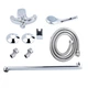 Настінний змішувач у ванну Lidz Mars 81 005-1 з лійкою для ручного душу латунний з довгим виливом - зображення 5