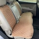 Накидка задня для авто з АЛЬКАНТАРИ Lux (штучної замші), великий ромб, Світло-коричневий з подвійним бежевим рядком - зображення 1